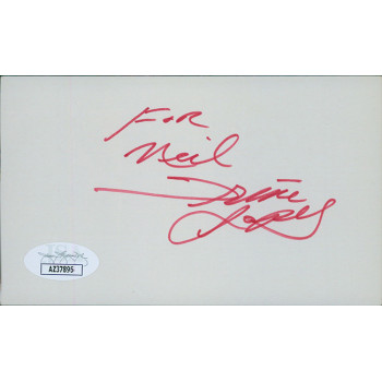 Trini Lopez Musician Singer Signed 3x5 Index Card JSA Authenticated Personalized