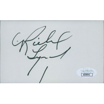 Richard Lynch Actor Signed 3x5 Index Card JSA Authenticated