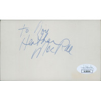 Heather MacRae Actress Signed 3x5 Index Card JSA Authenticated Heather MacRae Actress Signed 3x5 Index Card JSA Authenticated