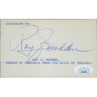 Ray Madden Indiana Congressmen Signed 3x5 Index Card JSA Authenticated Ray Madden Indiana Congressmen Signed 3x5 Index Card JSA Authenticated