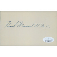Fred Marshall Minnesota Congressmen Signed 3x5 Index Card JSA Authenticated Fred Marshall Minnesota Congressmen Signed 3x5 Index Card JSA Authenticated