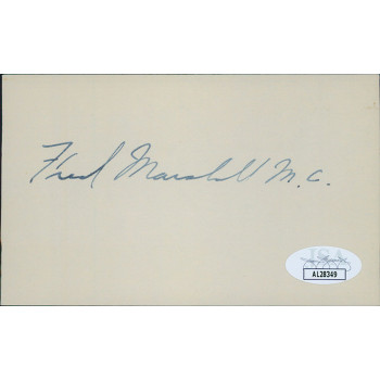 Fred Marshall Minnesota Congressmen Signed 3x5 Index Card JSA Authenticated