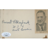 Burnet Maybank South Carolina Senator Signed 3x5 Index Card JSA Authenticated Burnet Maybank South Carolina Senator Signed 3x5 Index Card JSA Authenticated