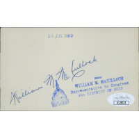 William McCulloch Ohio Congressmen Signed 3x5 Index Card JSA Authenticated William McCulloch Ohio Congressmen Signed 3x5 Index Card JSA Authenticated
