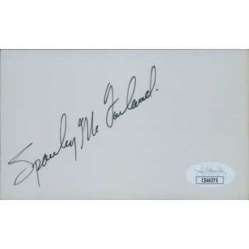 Spanky McFarlane Signed 3x5 Index Card JSA Authenticated