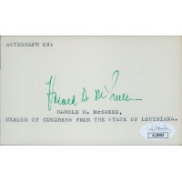 Harold McSween Louisiana Congressman Signed 3x5 Index Card JSA Authenticated Harold McSween Louisiana Congressman Signed 3x5 Index Card JSA Authenticated