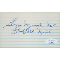 George Meader Michigan Congressmen Signed 3x5 Index Card JSA Authenticated George Meader Michigan Congressmen Signed 3x5 Index Card JSA Authenticated