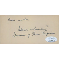 Clarence Meadows West Virginia Governor Signed 2.5x5 Index Card JSA Authentic Clarence Meadows West Virginia Governor Signed 2.5x5 Index Card JSA Authentic