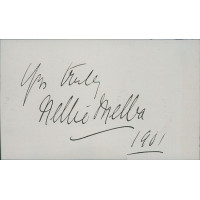 Nellie Melba Opera Singer Signed 3x5 Index Card JSA Authenticated Nellie Melba Opera Singer Signed 3x5 Index Card JSA Authenticated