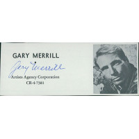 Gary Merrill Actor Signed 2x4.5 Directory Cut JSA Authenticated Gary Merrill Actor Signed 2x4.5 Directory Cut JSA Authenticated