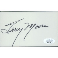 Terry Moore Actress Signed 3x5 Index Card JSA Authenticated Terry Moore Actress Signed 3x5 Index Card JSA Authenticated