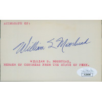 William Moorhead Pennsylvania Congressman Signed 3x5 Index Card JSA Authentic William Moorhead Pennsylvania Congressman Signed 3x5 Index Card JSA Authentic