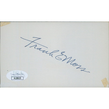 Frank Moss Utah Senator Signed 3x5 Index Card JSA Authenticated