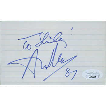 Anthony Newley Actor Signed 3x5 Index Card JSA Authenticated Personalized Anthony Newley Actor Signed 3x5 Index Card JSA Authenticated Personalized