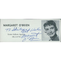 Margaret O'Brien Actress Signed 2x5 Directory Cut JSA Authenticated Margaret O'Brien Actress Signed 2x5 Directory Cut JSA Authenticated