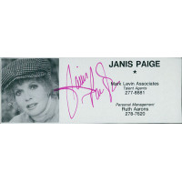 Janis Paige Actress Signed 2x4.5 Directory Cut JSA Authenticated Janis Paige Actress Signed 2x4.5 Directory Cut JSA Authenticated