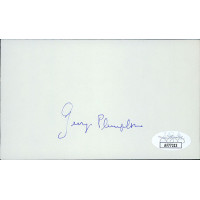 George Plimpton Journalist Writer Signed 3x5 Index Card JSA Authenticated George Plimpton Journalist Writer Signed 3x5 Index Card JSA Authenticated