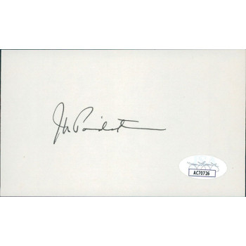 John Poindexter United States Navy NSA Signed 3x5 Index Card JSA Authenticated