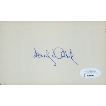 Howard Pollock Alaska Congressman Signed 3x5 Index Card JSA Authenticated