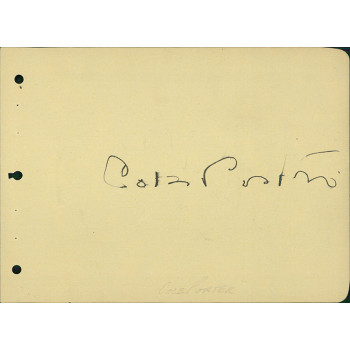 Cole Porter Composer and Victor Moore Signed 4.5x6 Album Page JSA Authenticated