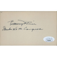 Emory Price Florida Congressmen Signed 3x5 Index Card JSA Authenticated Emory Price Florida Congressmen Signed 3x5 Index Card JSA Authenticated
