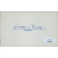 Winston Prouty Vermont Congressman Senator Signed 3x5 Index Card JSA Authentic Winston Prouty Vermont Congressman Senator Signed 3x5 Index Card JSA Authentic
