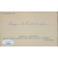 George Radcliffe Maryland Senator Signed 3x5 Index Card JSA Authenticated George Radcliffe Maryland Senator Signed 3x5 Index Card JSA Authenticated