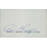 Calvin Rampton Utah Governor Signed 3x5 Index Card JSA Authenticated Calvin Rampton Utah Governor Signed 3x5 Index Card JSA Authenticated