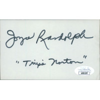 Joyce Randolph Actress Signed 3x5 Index Card JSA Authenticated