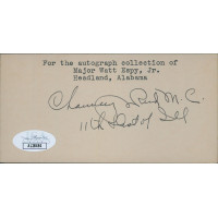 Chauncey Reed Illinois Congressman Signed 2.5x5 Index Card JSA Authenticated Chauncey Reed Illinois Congressman Signed 2.5x5 Index Card JSA Authenticated