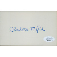 Charlotte Reid Illinois Congresswoman Signed 3x5 Index Card JSA Authenticated Charlotte Reid Illinois Congresswoman Signed 3x5 Index Card JSA Authenticated