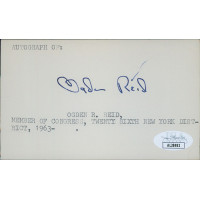 Ogden Reid New York Congressman Signed 3x5 Index Card JSA Authenticated Ogden Reid New York Congressman Signed 3x5 Index Card JSA Authenticated