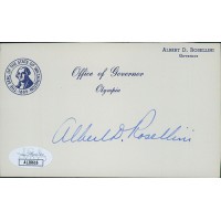 Albert Rosellini Washington Governor Signed 3x5 Index Card JSA Authenticated