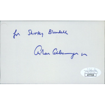Arthur M. Schlesinger Jr. Author Writer Signed 3x5 Index Card JSA Authenticated