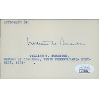 William Scranton Pennsylvania Governor Signed 3x5 Index Card JSA Authenticated William Scranton Pennsylvania Governor Signed 3x5 Index Card JSA Authenticated