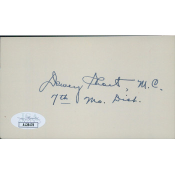 Dewey Short Missouri Congressman Signed 3x5 Index Card JSA Authenticated
