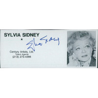 Sylvia Sidney Actress Signed 2x4.5 Directory Cut JSA Authenticated Sylvia Sidney Actress Signed 2x4.5 Directory Cut JSA Authenticated
