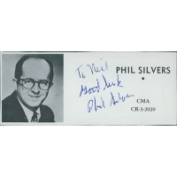 Phil Silvers Actor Signed 2x4.5 Directory Cut JSA Authenticated Phil Silvers Actor Signed 2x4.5 Directory Cut JSA Authenticated