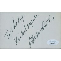 Alexis Smith Actress Signed 3x5 Index Card JSA Authenticated Personalized