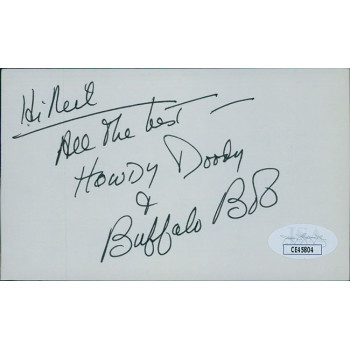 Buffalo Bob Smith Actor Signed 3x5 Index Card JSA Authenticated Personalized