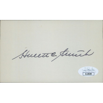 Hulett Smith West Virginia Governor Signed 3x5 Index Card JSA Authenticated