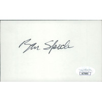 Benjamin Spock Pediatrician Signed 3x5 Index Card JSA Authenticated
