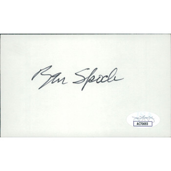 Benjamin Spock Pediatrician Signed 3x5 Index Card JSA Authenticated