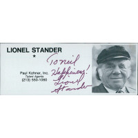 Lionel Stander Actor Signed 2x4.5 Directory Cut JSA Authenticated Lionel Stander Actor Signed 2x4.5 Directory Cut JSA Authenticated