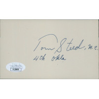 Tom Steed Oklahoma Congressman Signed 3x5 Index Card JSA Authenticated