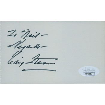 Craig Stevens Actor Signed 3x5 Index Card JSA Authenticated Personalized