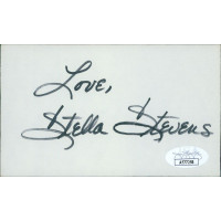 Stella Stevens Actress Signed 3x5 Index Card JSA Authenticated Stella Stevens Actress Signed 3x5 Index Card JSA Authenticated