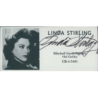 Linda Stirling Actress Model Signed 2x4 Directory Cut JSA Authenticated Linda Stirling Actress Model Signed 2x4 Directory Cut JSA Authenticated