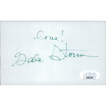 Gale Storm Actress Signed 3x5 Index Card JSA Authenticated