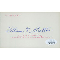 William Stratton Illinois Governor Signed 3x5 Index Card JSA Authenticated William Stratton Illinois Governor Signed 3x5 Index Card JSA Authenticated
